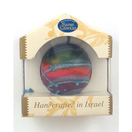 Candle Havdalah Globe Shaped purple, green &amp; orange