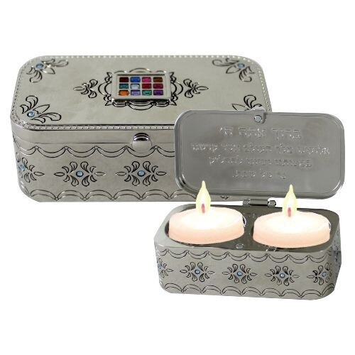 Candlesticks Travel Nickel with Chosen Stones