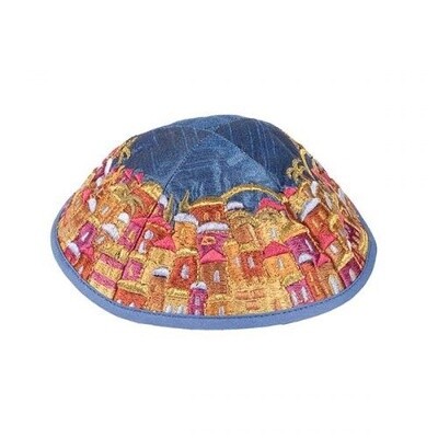 Kippah Embroidered Full Jerusalem Multicolour