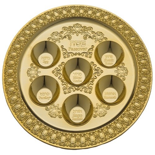 Seder Plate Disposable Gold