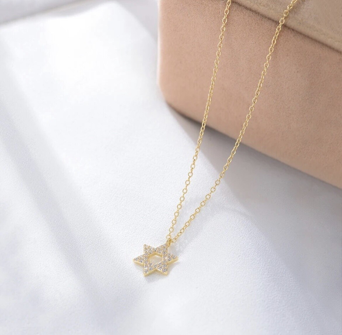 Necklace Gold Magen David with Diamante