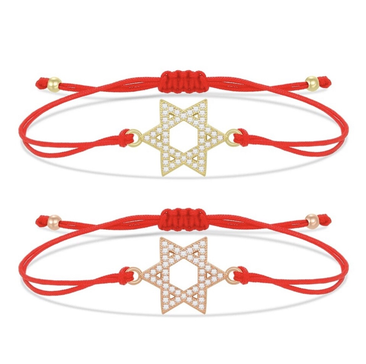 Bracelet Magen David on Red Rope