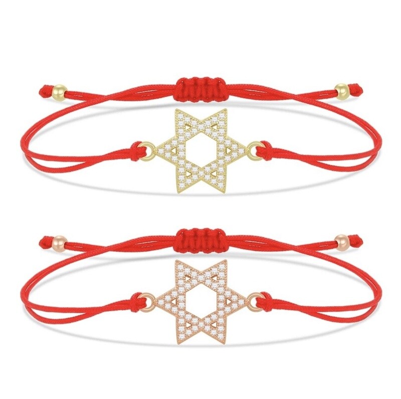 Bracelet Magen David on Red Rope