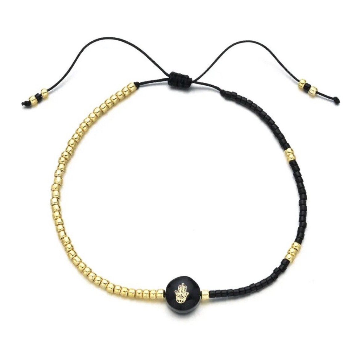 Bracelet Hamsa Black Beaded