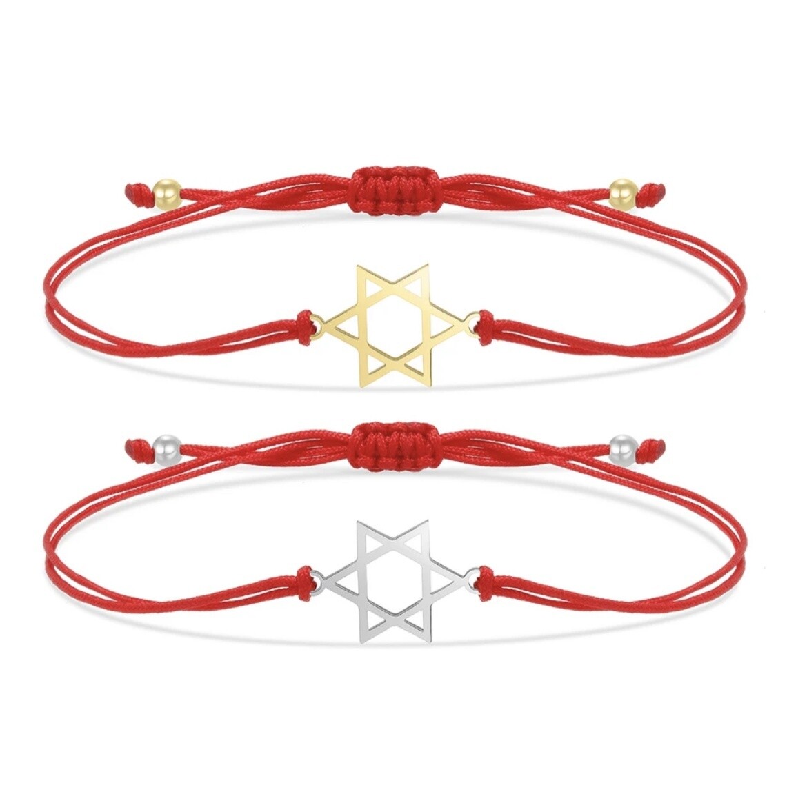 Bracelet Magen David on Red Rope $35