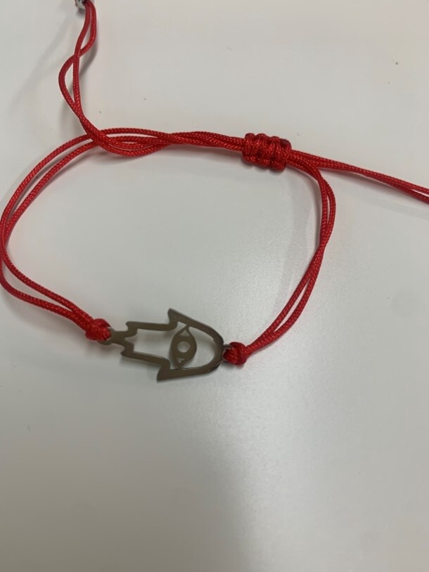 Bracelet Hamsa Silver Red Rope