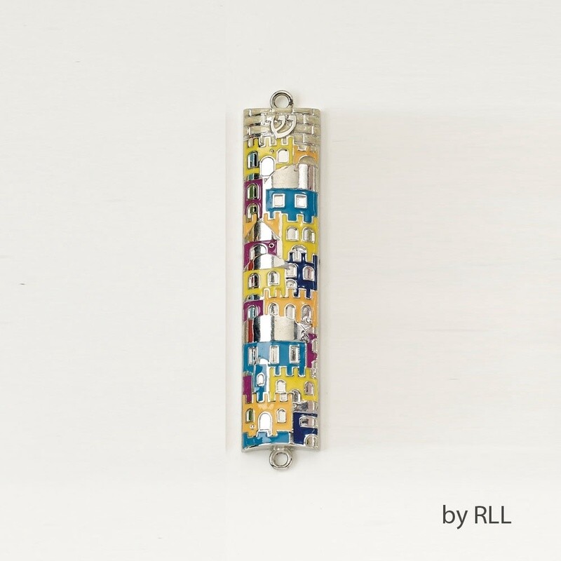 Mezuzah Jerusalem Enamel 11cm
