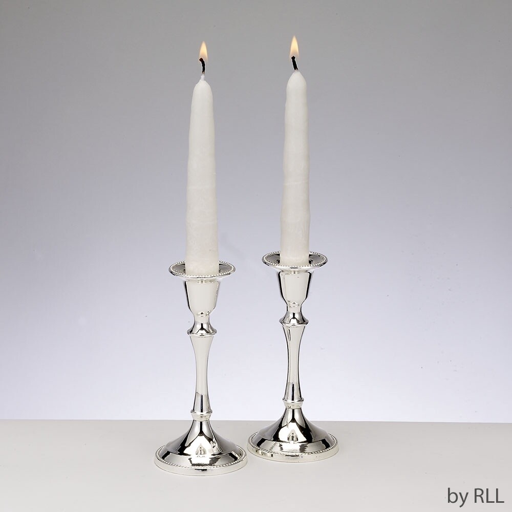 Candlesticks Zinc Alloy Silver Plates 13 cm