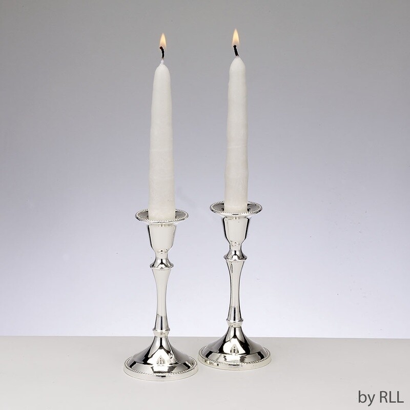 Candlesticks Zinc Alloy Silver Plates 13 cm