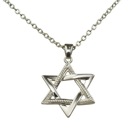 Necklace Rhodium Magen David Nickel - 2.5cm