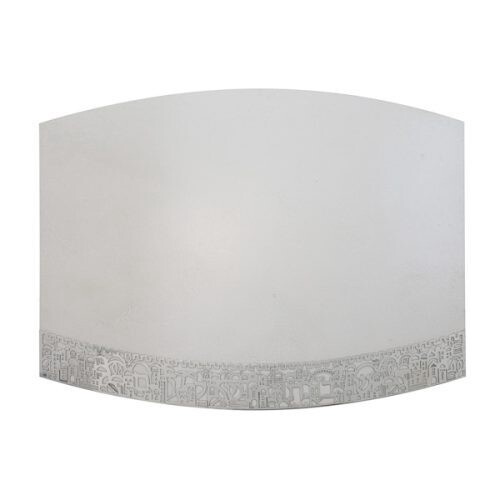 Challah Board  &amp;  Knife - Porcelain &amp; Metal Curved Edge
