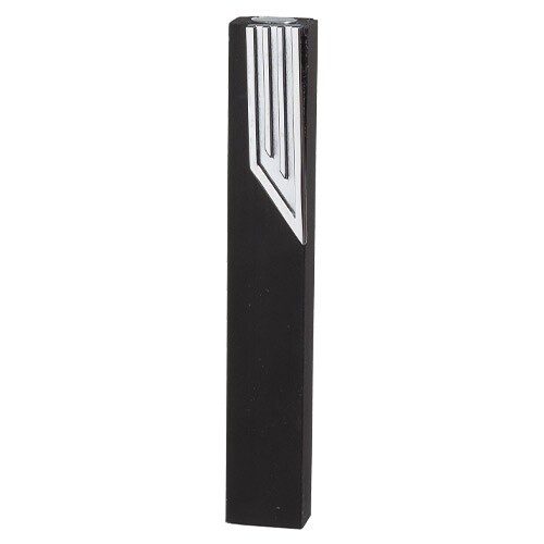 Mezuzah Black Aluminium with Metal Shin 12 cm