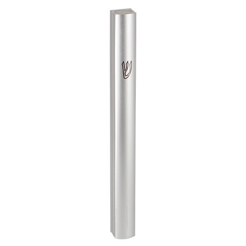 Mezuzah Aluminium Semi Round Silver 12 cm