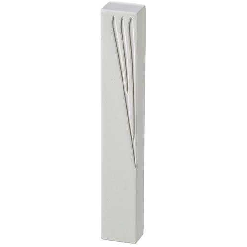 Mezuzah Polyresin White Stone 12 cm