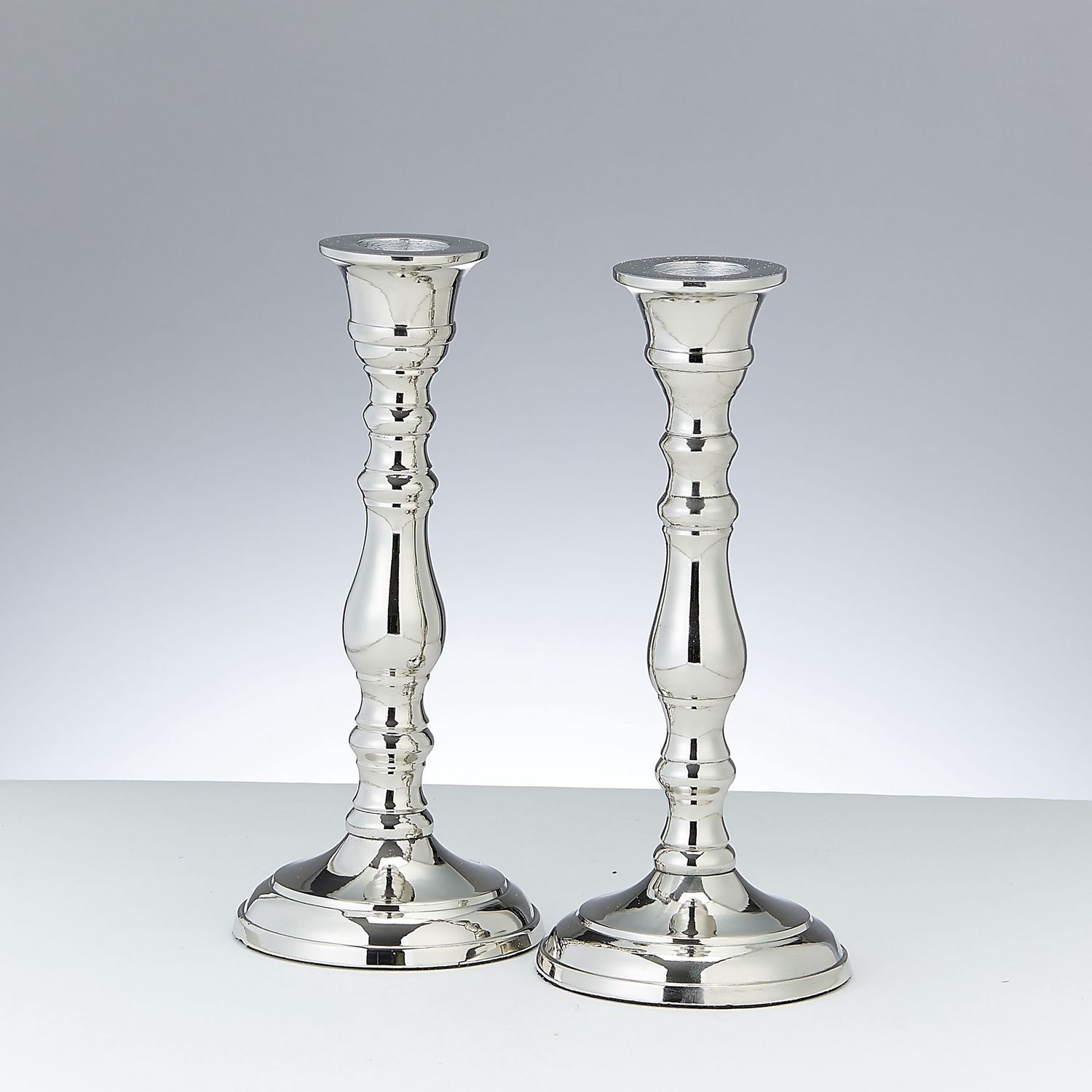 Candlesticks Aluminium Nickel Plated 15 cm