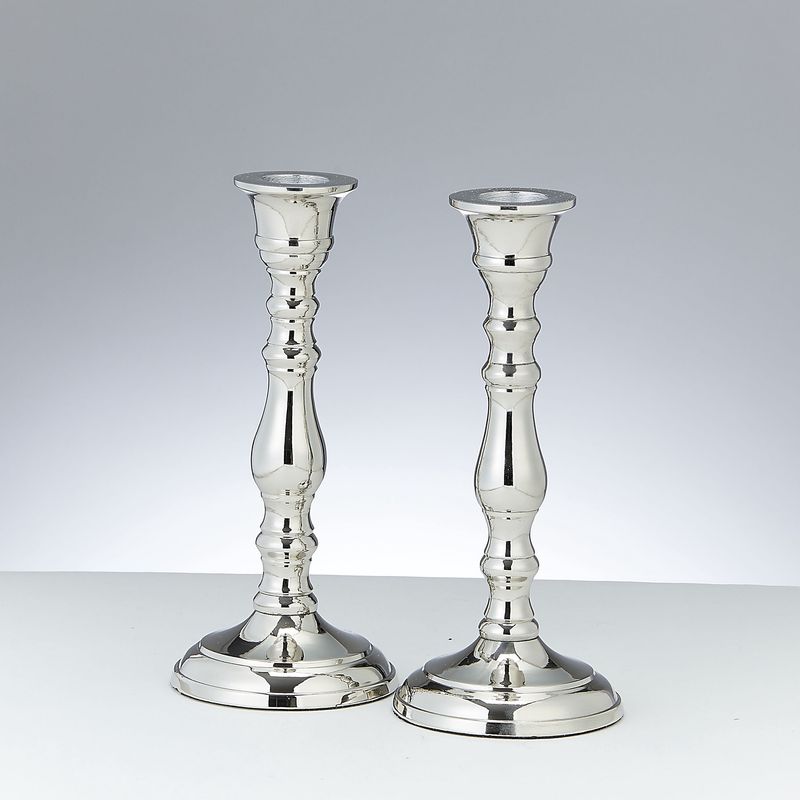 Candlesticks Aluminium Nickel Plated 15 cm