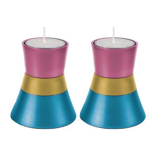 Candlesticks Turquoise, Gold &amp; Pink