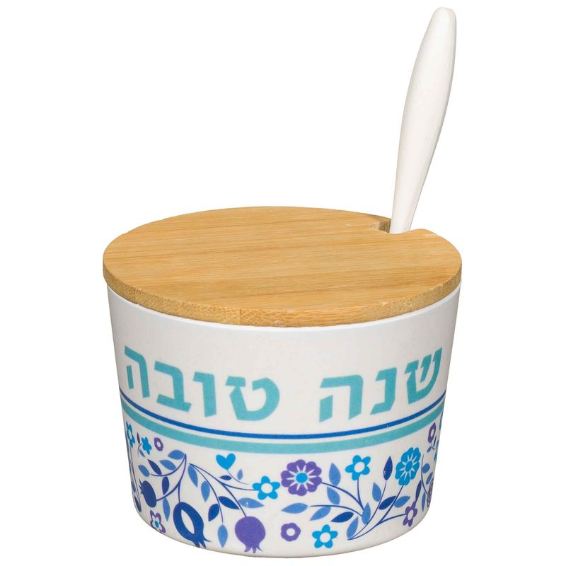 Honey Dish Bamboo &quot;Shana Tovah&quot; 6.5cm