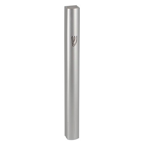 Mezuzah Semi Round Matt Silver 12cm