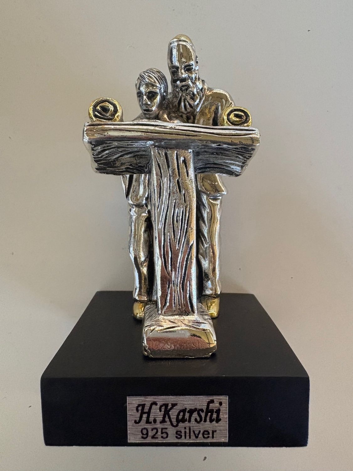 Karshi Paperweight Rabbi &amp; Bar Mitzvah Boy Silver