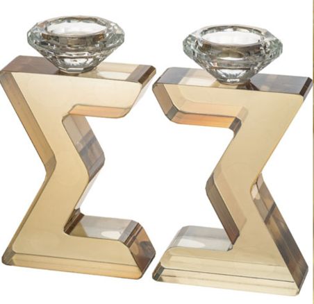 Candlesticks Crystal Magen David