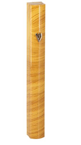 Mezuzah Aluminium 10 cm 3D Painted - Brown Stripes