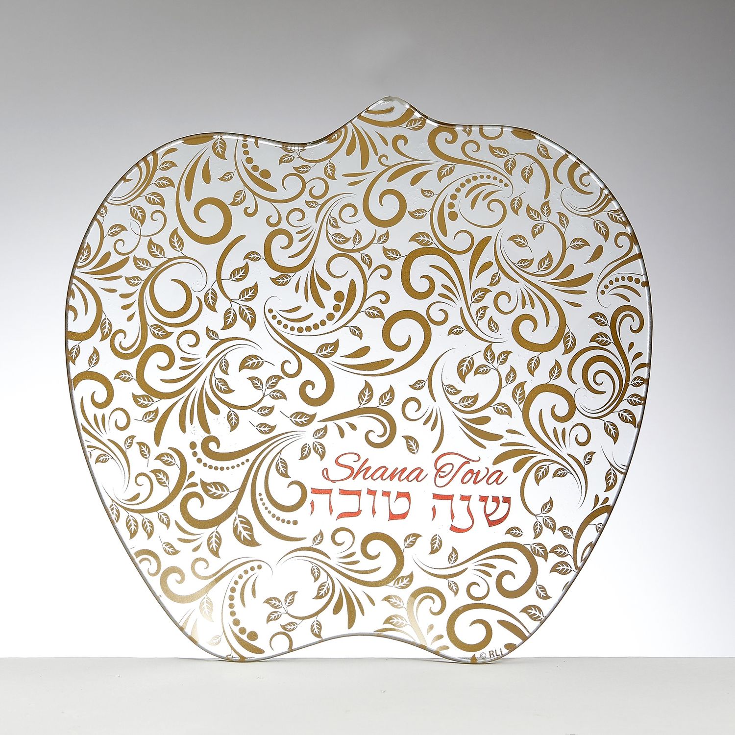 Apple Plate with Gold Accents