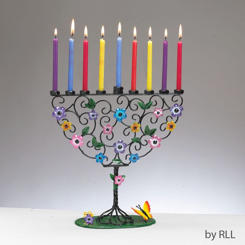 Menorah Flowering Tree of Life Metal