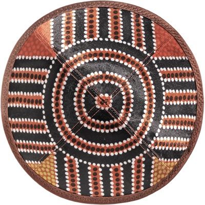 Kippah Aboriginal Design Browns &amp; Orange