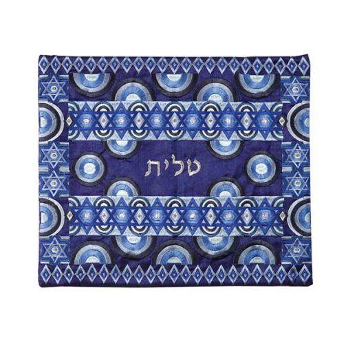 Tallis &amp; Tefillin Set Full Embroidery Blue