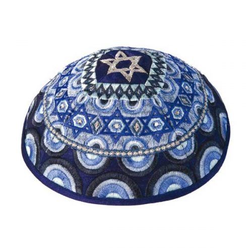 Kippah Magen David Blue