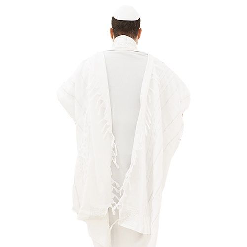 Tallis Size 60 Acrylic with Silver Stripes