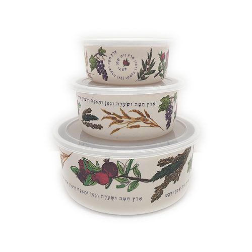 Bamboo Container Set with Lids  Seven Species