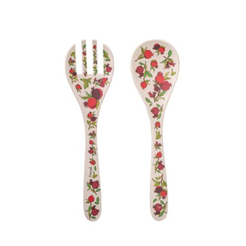 Bamboo Serving/Salad Spoons Pomegranates
