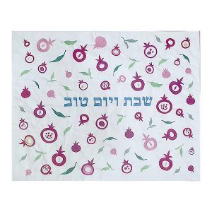 Challah Cover Embroidered Scattered Pomegranates