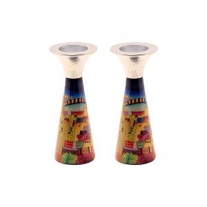 Candlesticks Painted Jerusalem Short