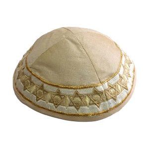 Kippah Embroidered Magen David Gold