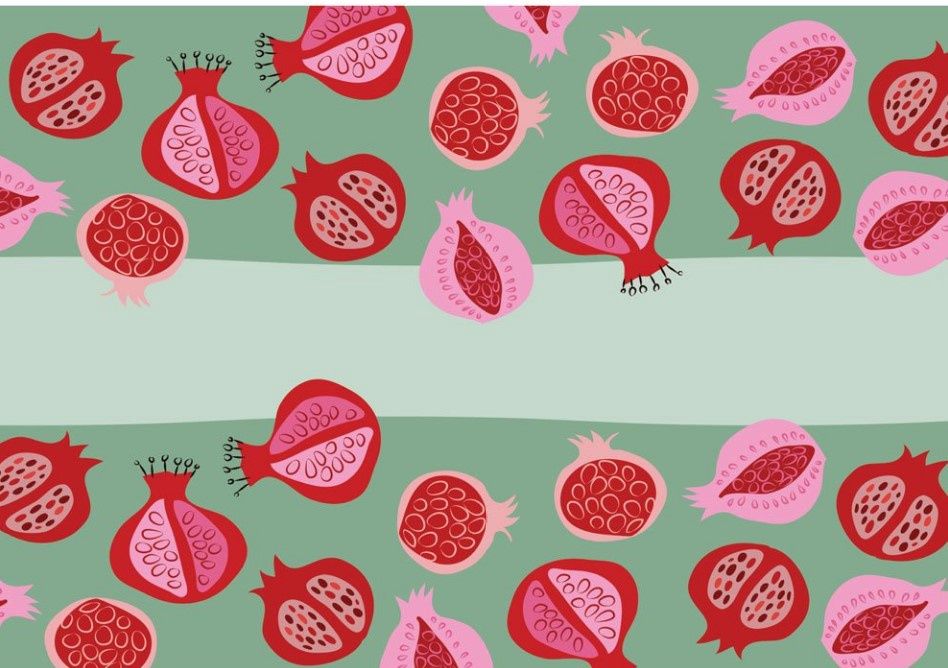 Placemats Pomegranates Set of 10