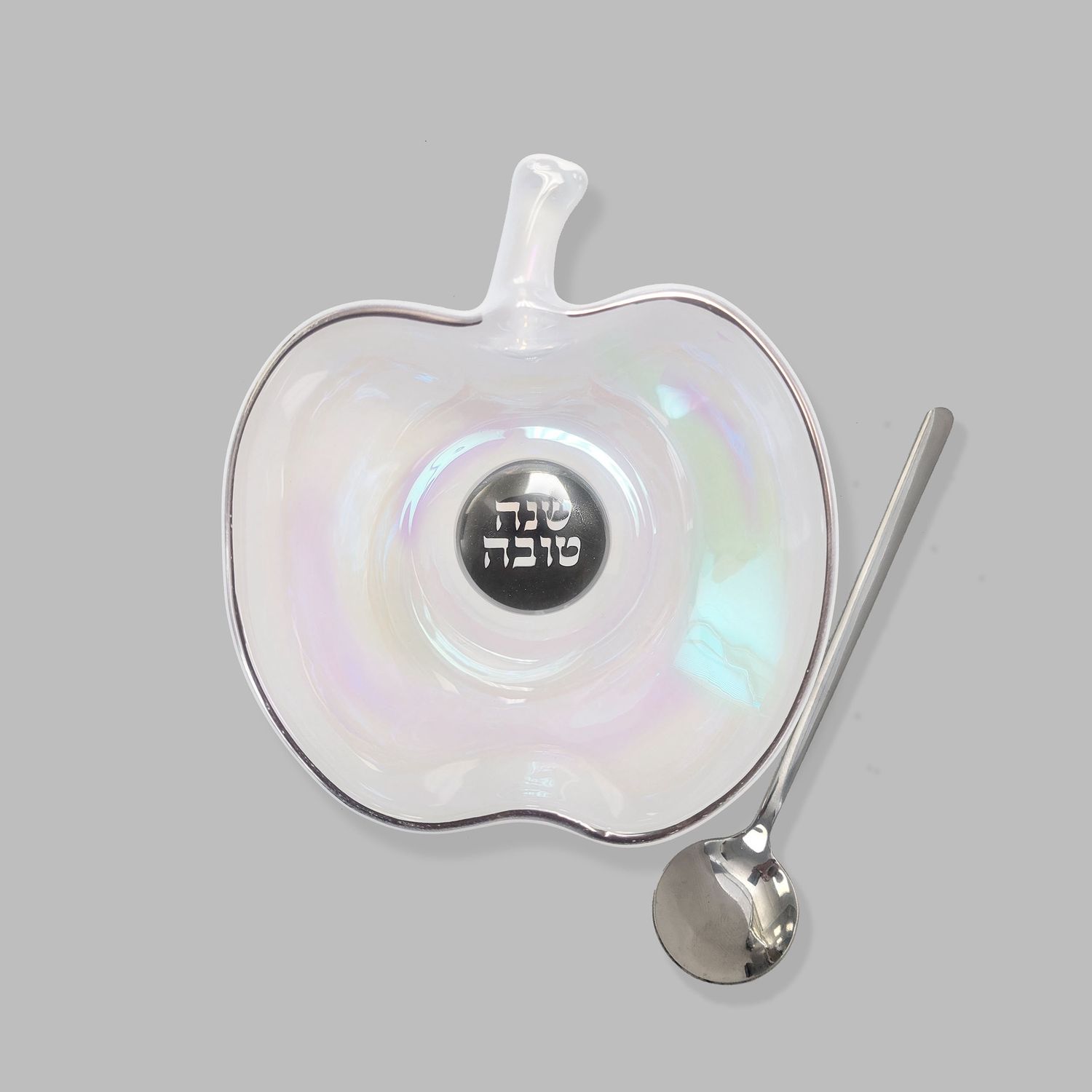Apple Shaped Iridescent Honey Dish
