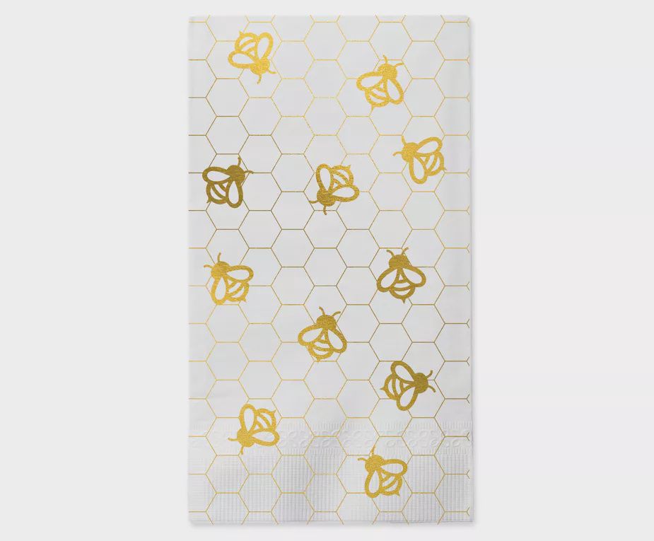 Serviette Rosh Hashanah Foil Gold Bees