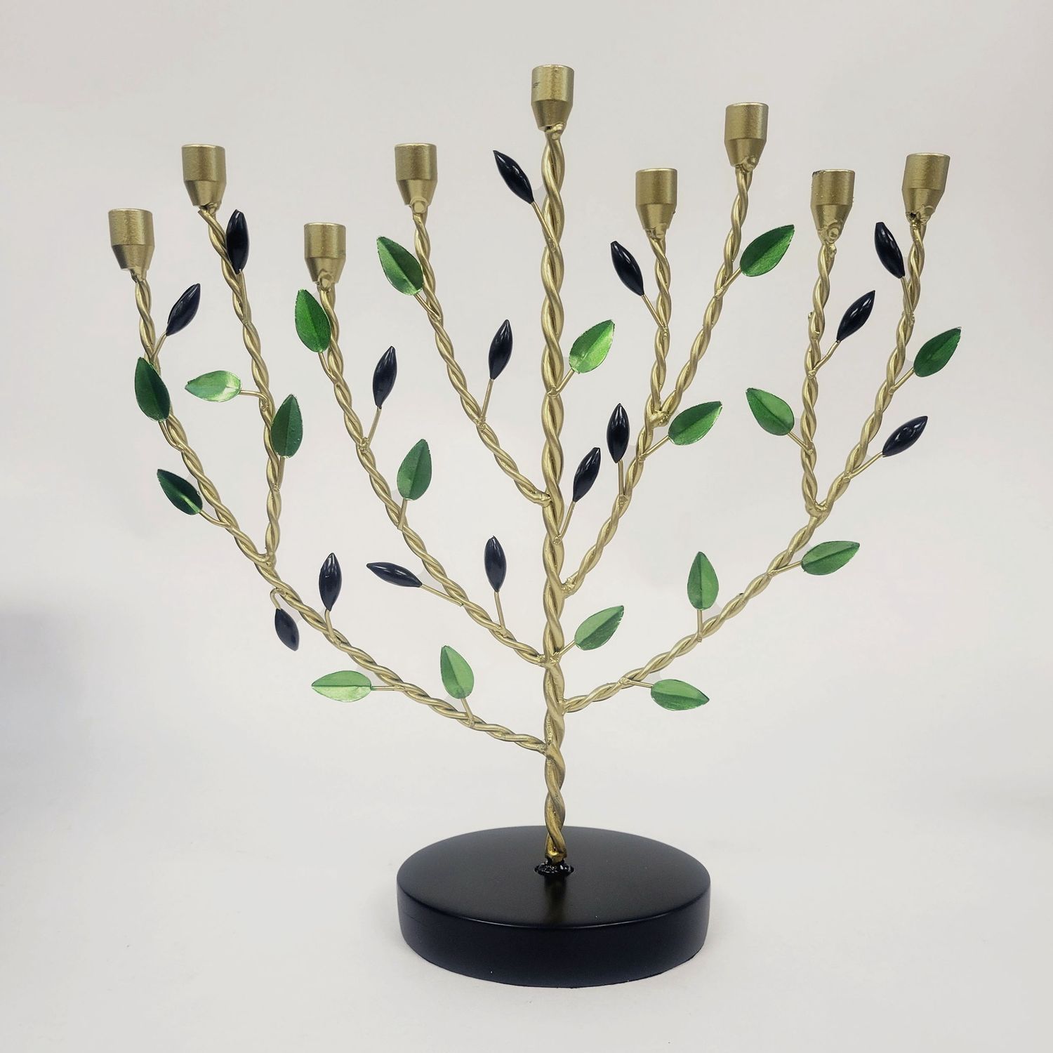 Menora Olive Tree  Handcrafted Metal