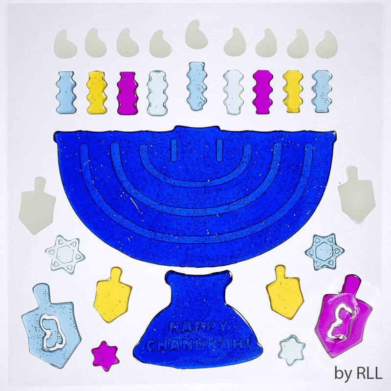 Channukah Gel Stickers Glow in the Dark