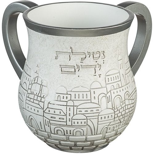 Washing Cup Polyresin etched with silver 14cm