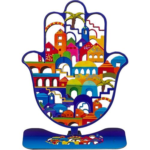 Hamsa colourful with stand 17cm