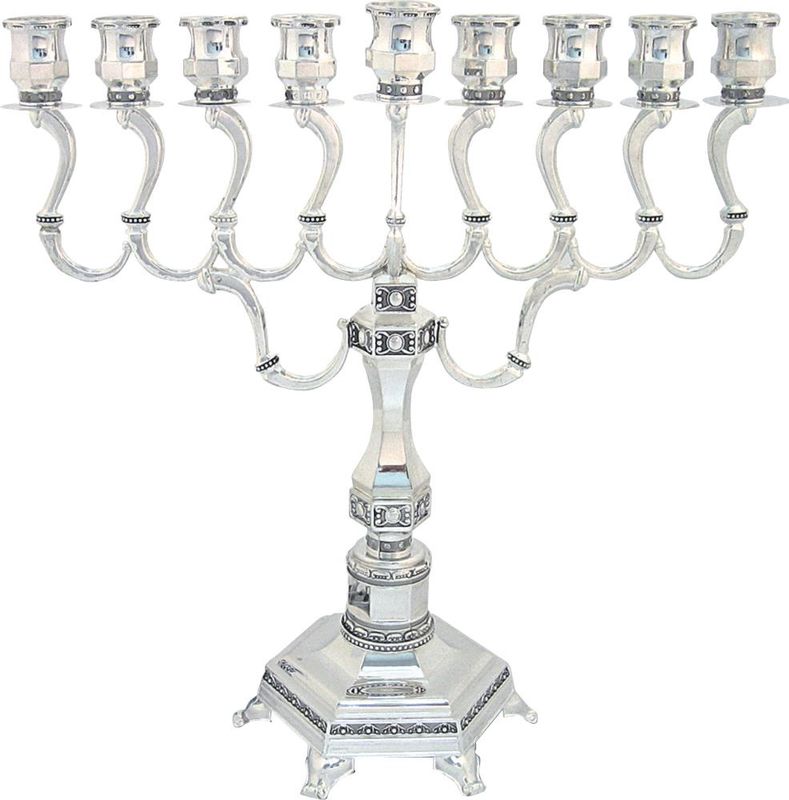Menorah Silver Plated &quot;Diamond&quot; 36 cm