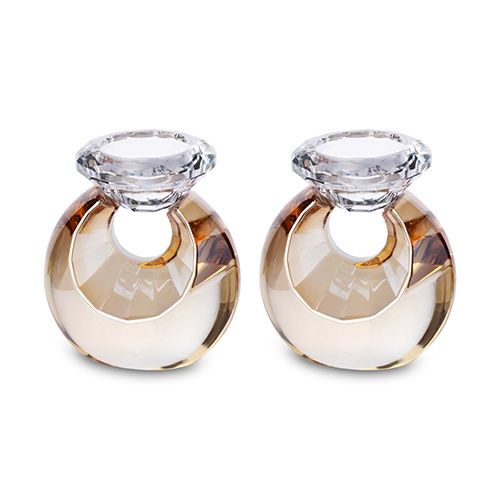 Candlesticks Crystal Gold 10cm