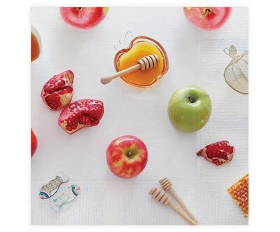 Serviettes Rosh Hashana apples, honey &amp; rimon