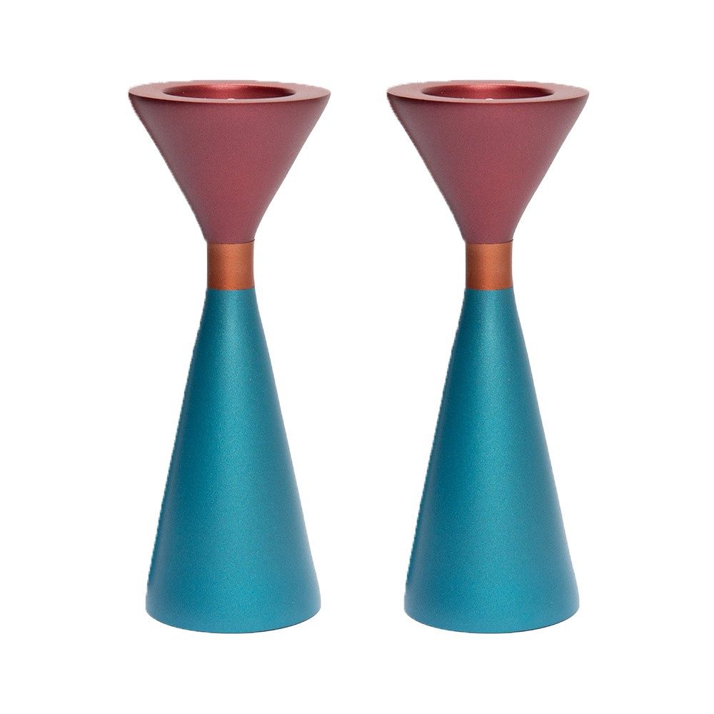 Candlesticks - Two Sided - Red &amp; Turquoise