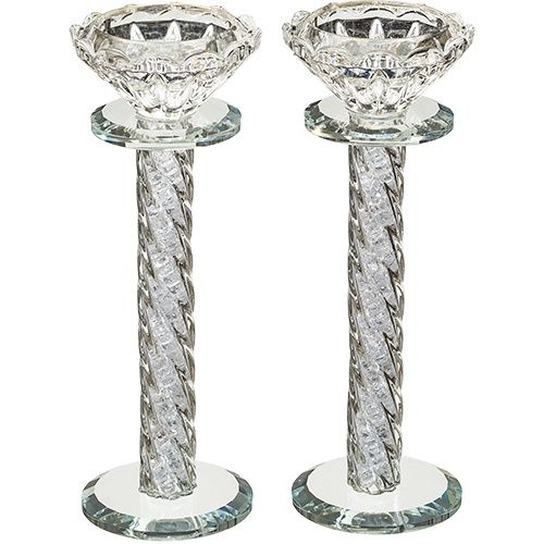 Candlesticks Crystal with Stones 17cm