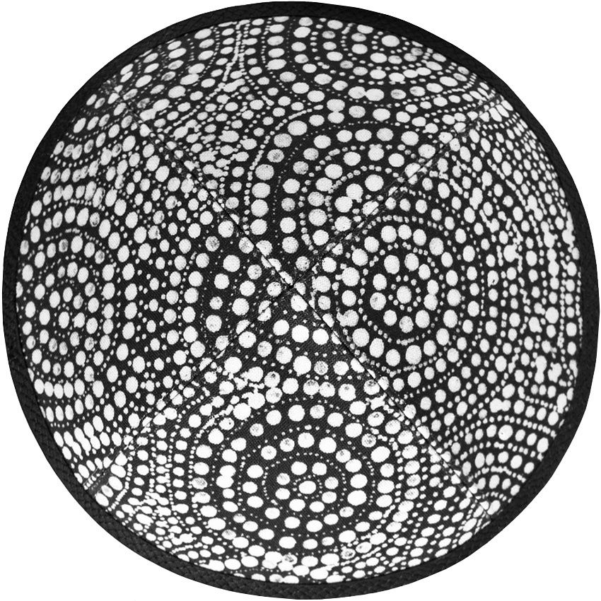 Kippah Aboriginal Design Black and White Dots